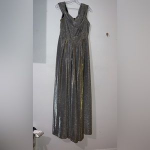 Silver glitter prom dress